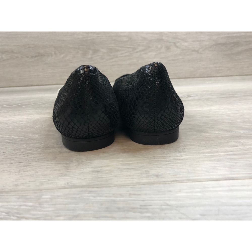 Vionic Black Snake Embossed Pointed Toe Flats Sli… - image 4